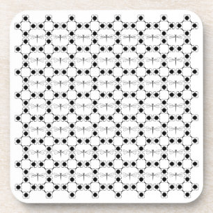 Dragonfly - White Hard Plastic coasters - set of 6