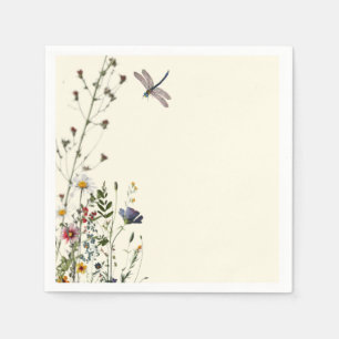 Dragonfly Wildflower Boho Baby Shower  Napkin