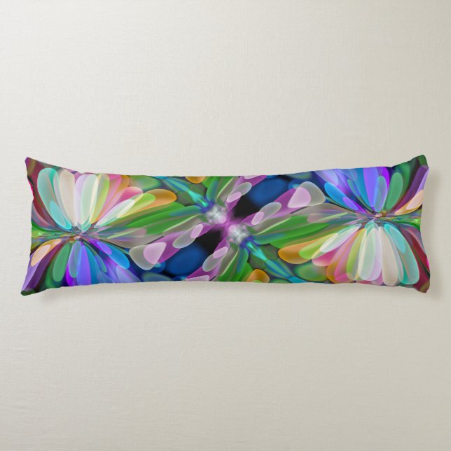 Dragonfly Wildflower Garden Abstract Floral Body Cushion (Front)