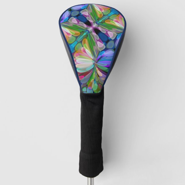 Dragonfly Wildflower Garden Abstract Floral Golf Head Cover (Front)