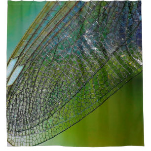 Dragonfly wings nature close insect shower curtain