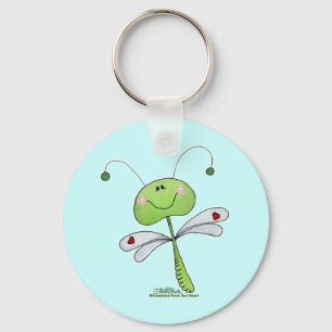 Dragonfly with Hearts Key Ring