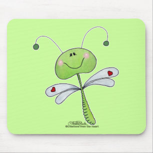 Dragonfly with Hearts Mouse Mat