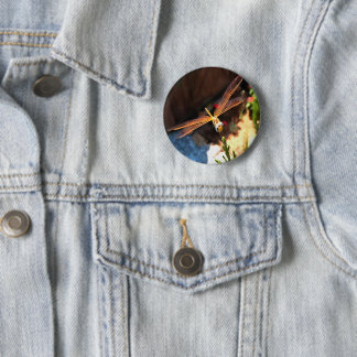 Dragonfly With Sunlight Gilded Wings 6 Cm Round Badge