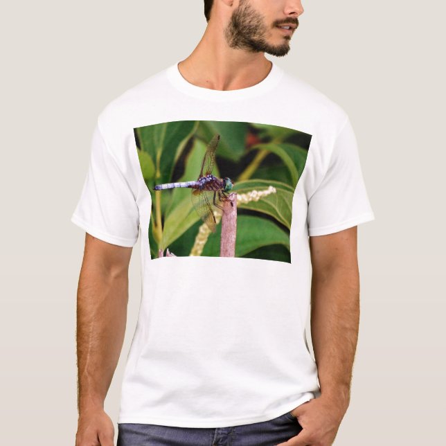 Dragonfly with white flowers T-Shirt (Front)