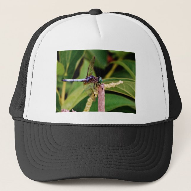 Dragonfly with white flowers trucker hat (Front)