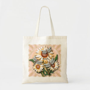 Dragonfly Yellow Daisy Tote Bag