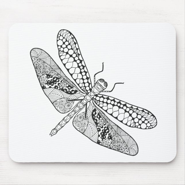 Dragonfly Zendoodle Mouse Mat (Front)