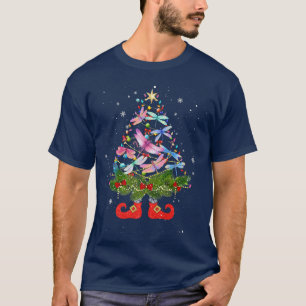 Dragonflys Christmas Tree Lights Funny Santa Hat L T-Shirt