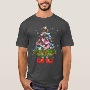 Dragonflys Christmas Tree Lights Funny Santa Hat L T-Shirt