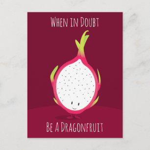 Dragonfruit Food Smiling Cartoon Character   Postcard