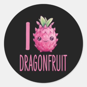 Dragonfruit Kawaii Food I Love Dragonfruit Classic Round Sticker
