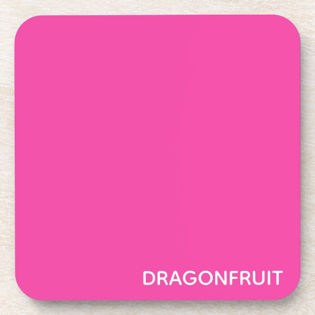 Dragonfruit pink color name coaster (Front)