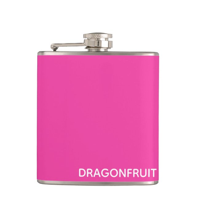 Dragonfruit pink color name hip flask (Front)