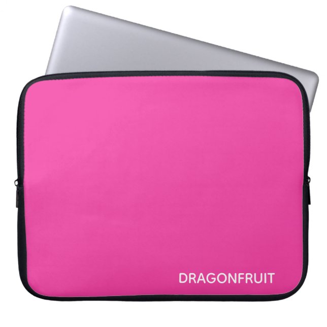 Dragonfruit pink colour name laptop sleeve (Front)