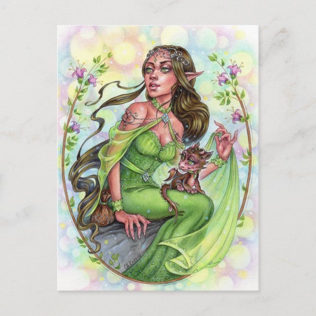 Dragonling Postcard Elves Fairytale Fantasy (Front)