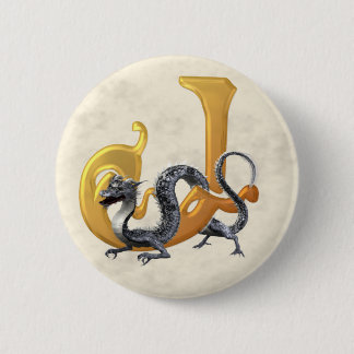 Dragonlore Initial J 6 Cm Round Badge