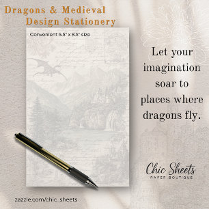 Dragons and Mediaeval-Influenced Design  Stationery