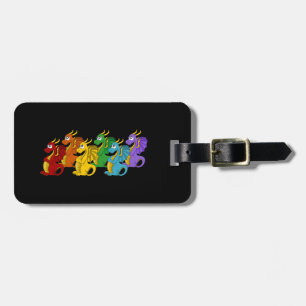 Dragons cartoon luggage tag
