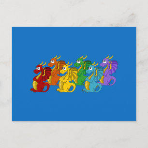 Dragons cartoon postcard