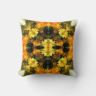 Dragons (colourful psychedelic abstract pattern) cushion