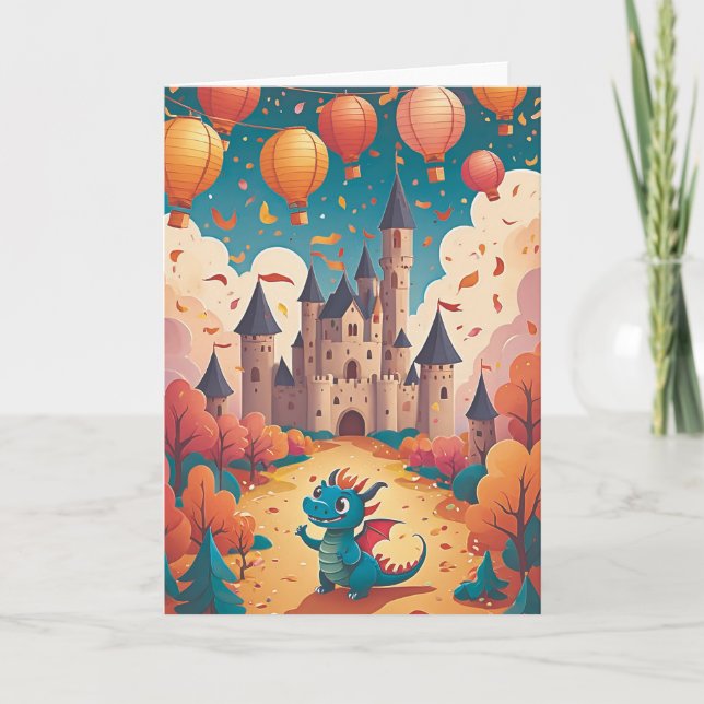 Dragon's Confetti Castle Bash Card (Front)