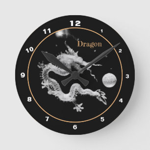 Dragons & Crystal Dragon Lore /Birth of the Dragon Round Clock