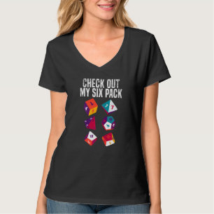 Dragons D20 RPG Gamer Check Out My Six Pack Dice T-Shirt
