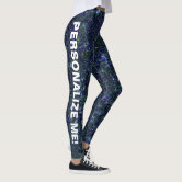 Navy Blue to Cerulean Ombre Glitter, Water Element Leggings