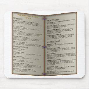 Dragon's Den Tavern Menu Mouse Mat