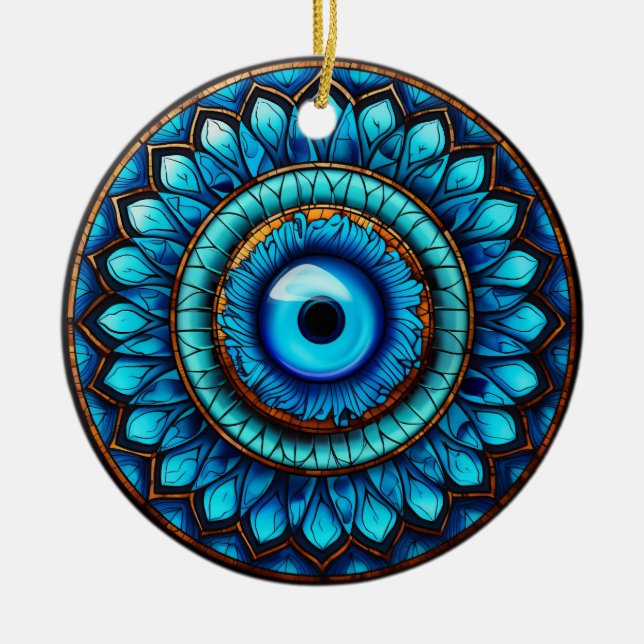 Dragon's Eye Ceramic Tree Decoration (Front)