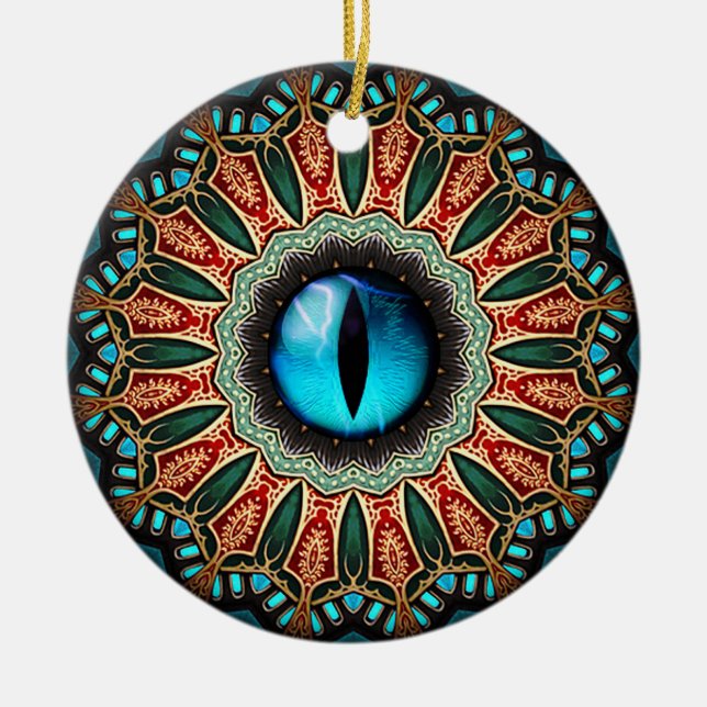 Dragon's Eye Ceramic Tree Decoration (Front)