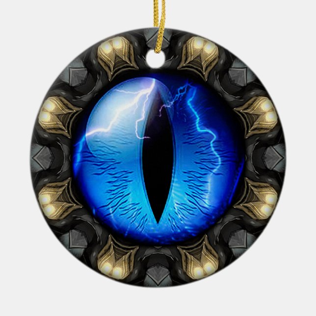 Dragon's Eye Ceramic Tree Decoration (Front)