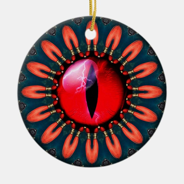 Dragon's Eye Ceramic Tree Decoration (Front)