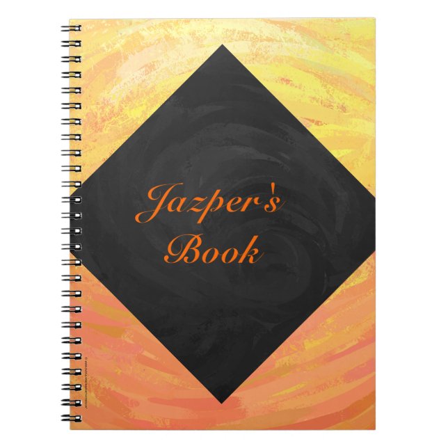 Dragons Eye Orange and Black Monogram Notebook (Front)