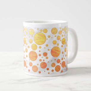 Dragons Eye Orange Polka Dot Pattern Large Coffee Mug