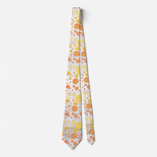 Dragons Eye Orange Polka Dot Pattern Tie (Front)