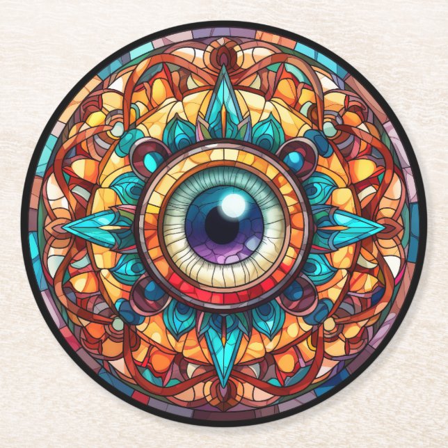Dragon's Eye Round Paper Coaster (Front)