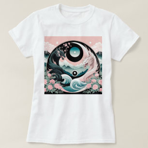 Dragons Floral Mountain Pink Sage Teal T-Shirt