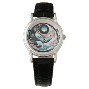 Dragons Floral Mountain Pink Sage Teal Watch