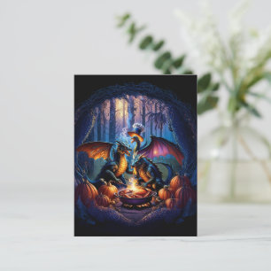 Dragons' Friendsgiving Turkey Feast Holiday Postcard