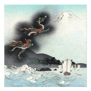 Dragon's Fury Sea Battle for Mount Fuji, Japan Photo Print