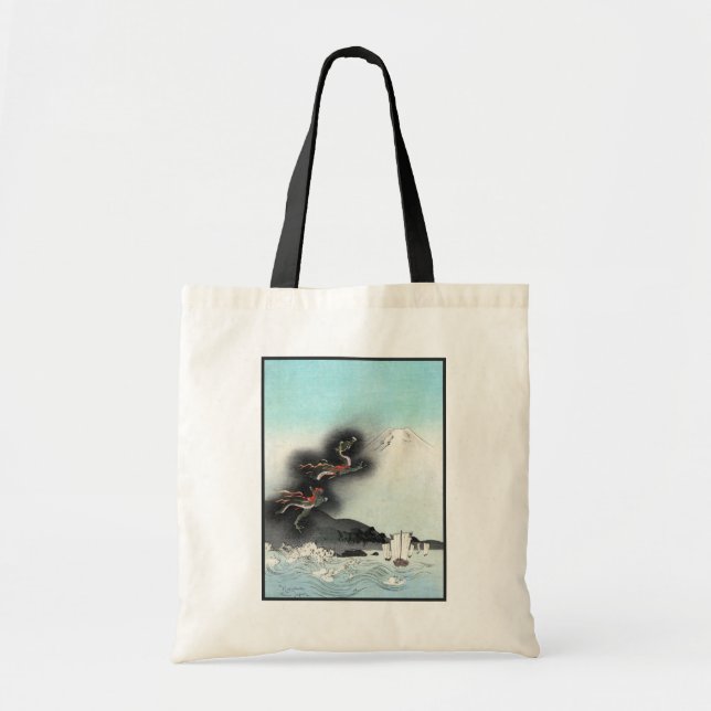 Dragon's Fury Sea Battle for Mount Fuji, Japan Tote Bag (Front)
