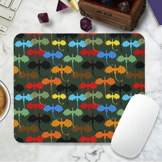 Dragons Green Flight Fantasy  Mouse Mat (Creator Uploaded)
