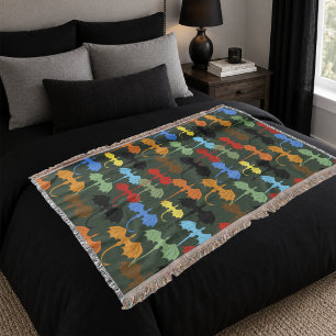 Dragons Green Flight Fantasy Throw Blanket