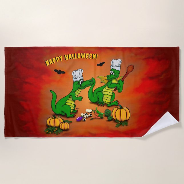 Dragons - Happy Halloween ! Today I will cook Beach Towel (Front)