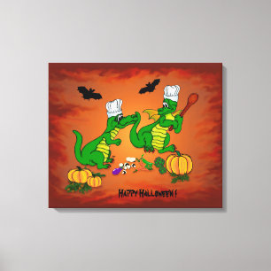 Dragons - Happy Halloween ! Today I will cook Canvas Print