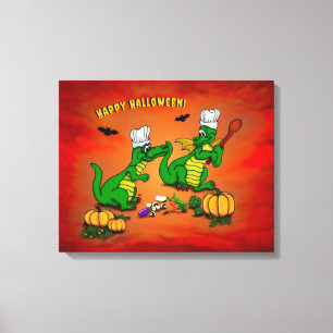 Dragons - Happy Halloween ! Today I will cook Canvas Print