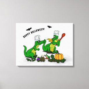 Dragons - Happy Halloween ! Today I will cook Canvas Print