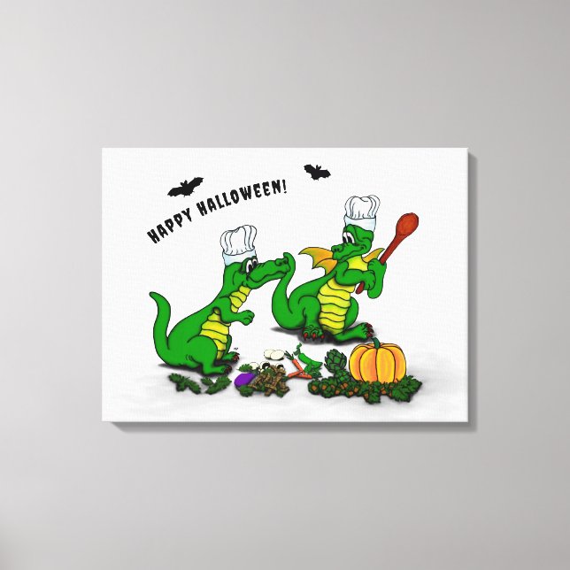 Dragons - Happy Halloween ! Today I will cook Canvas Print (Front)